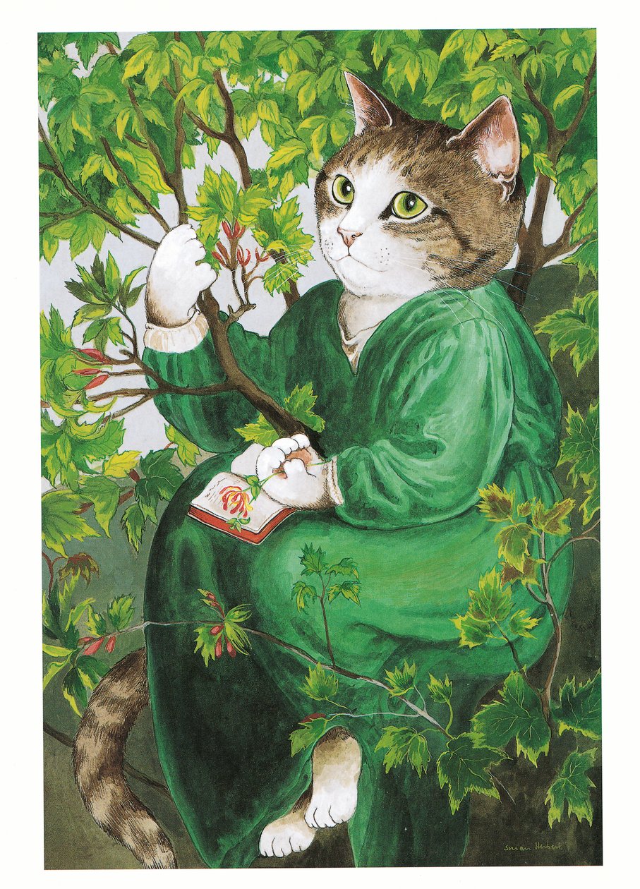 Illustratie uit Pre-Raphaelite Cats (pub. 1999) door Susan Herbert