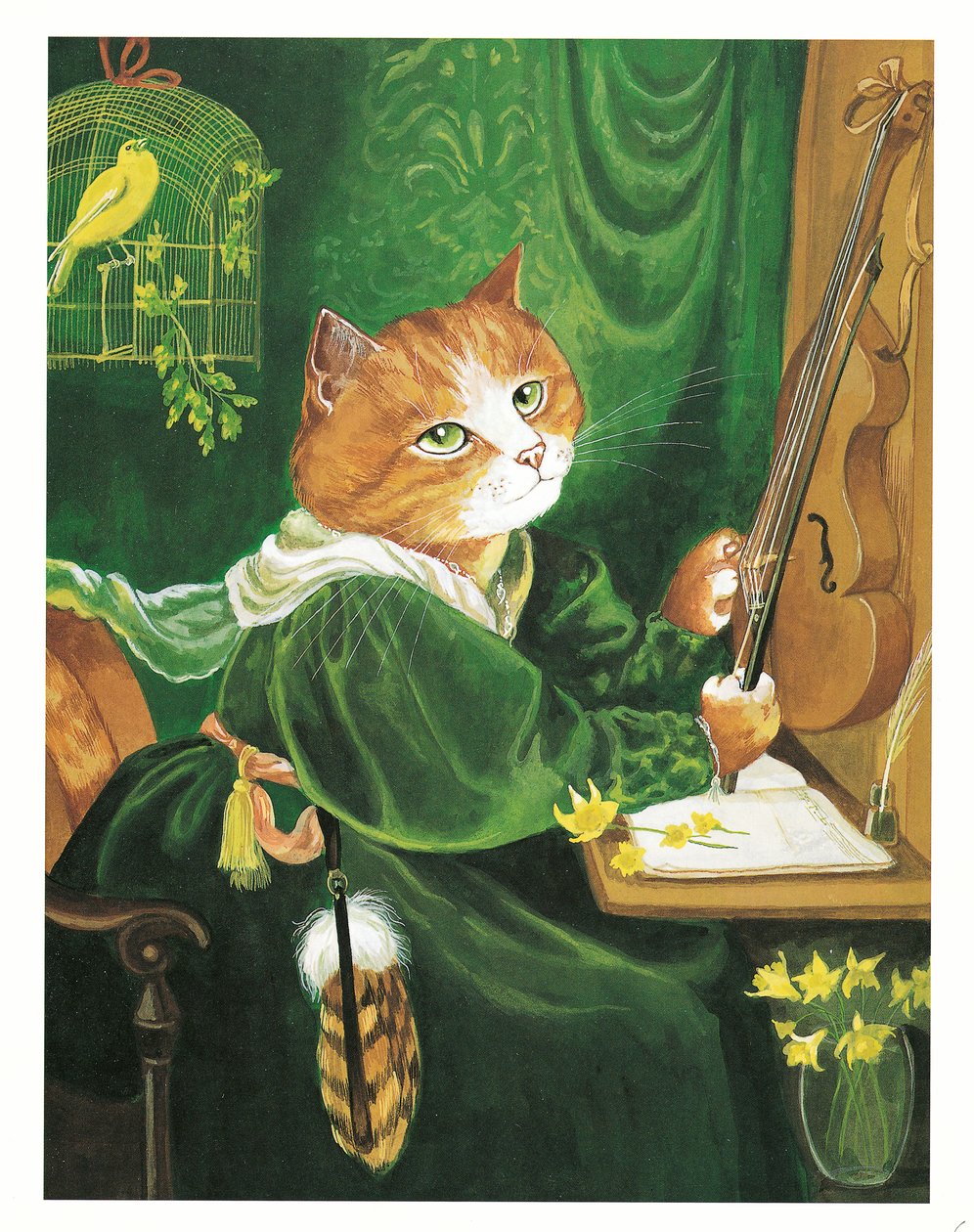 Illustratie uit Pre-Raphaelite Cats (pub. 1999) door Susan Herbert