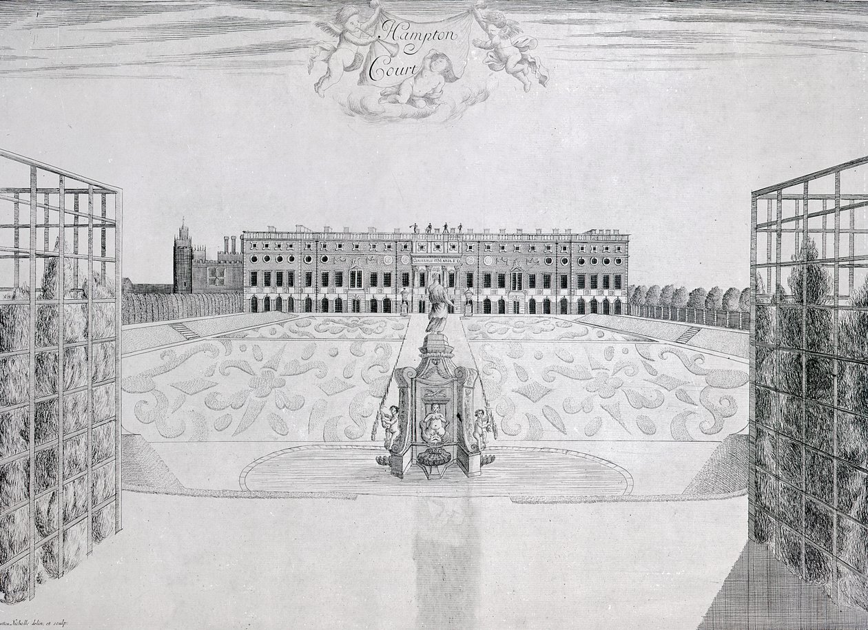 Hampton Court Zuidgevel, ca. 1830 door Sutton Nicholls