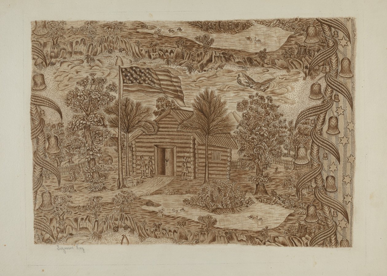 Historische bedrukte textiel door Suzanne Roy