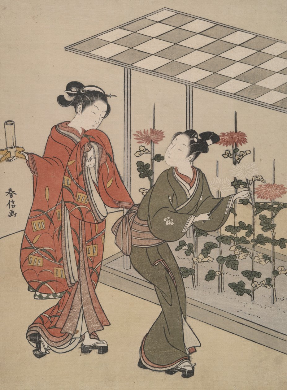 Chrysanthemen Bezichtiging door Suzuki Harunobu