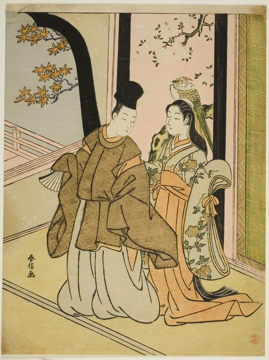 Hoveling en dame door Suzuki Harunobu