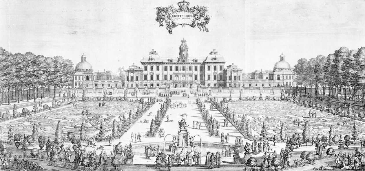 Een uitzicht op het Drottningholm Paleis, 1692 door Swedish School