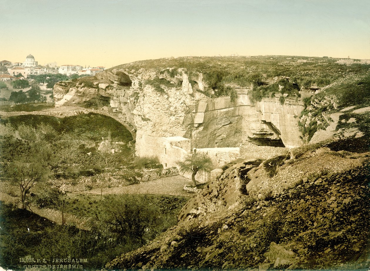 Jeremiahs Grot, Jeruzalem, ca. 1880-1900 door Swiss Photographer
