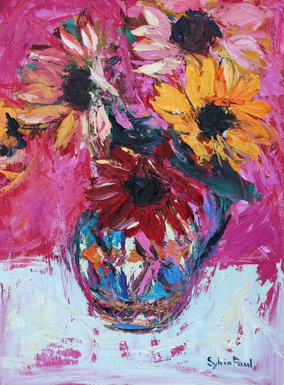 Rode Zonnebloem door Sylvia Paul