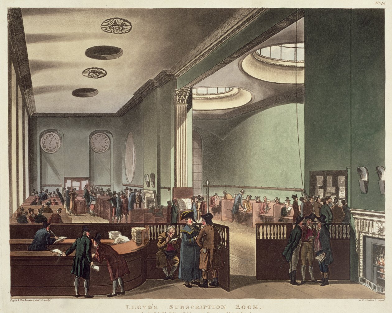 Royal Exchange, Lloyds Abonnementsruimte, uit Ackermann