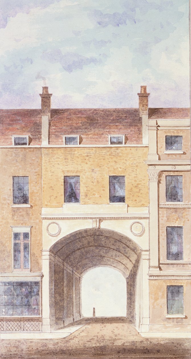 De Verbeterde Ingang naar Scotland Yard, 1824 door T. Chawner
