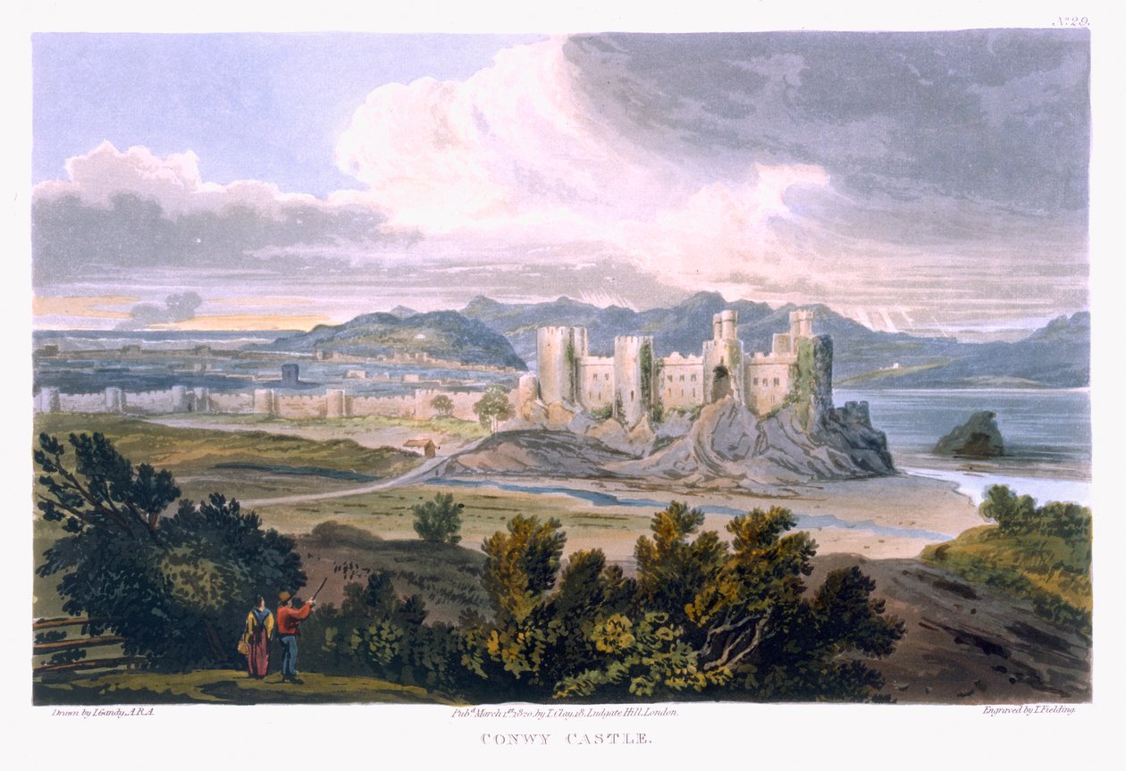 Conwy Kasteel, 1820 door T. Gandy