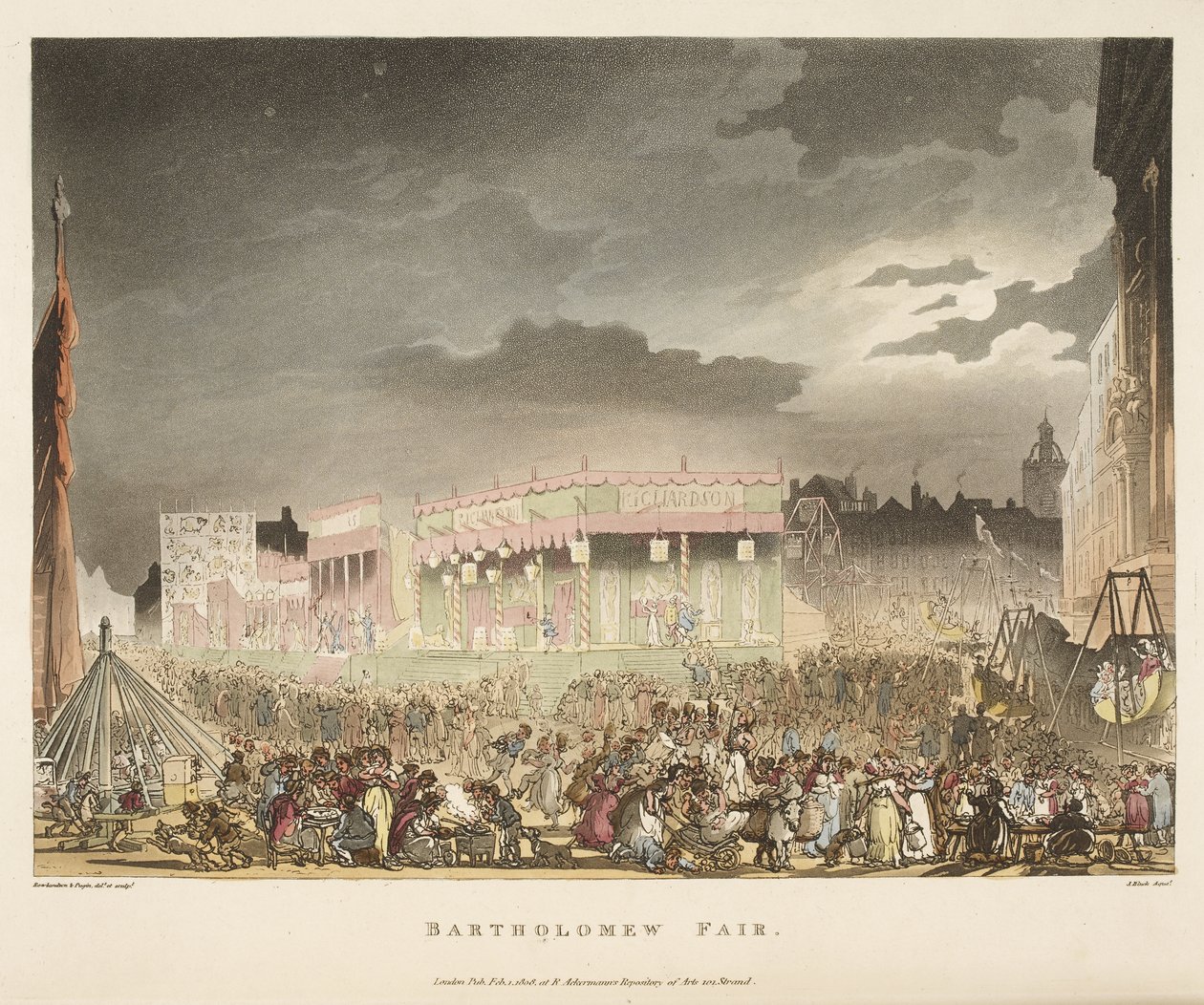 Bartholomew Fair door T. & Pugin A.C. (1762 1832) (after) Rowlandson