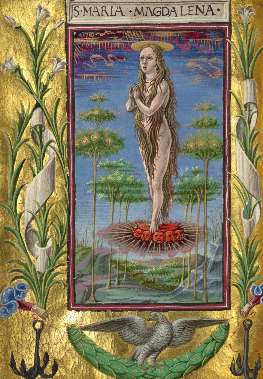 Maria Magdalena in de Lucht Gedragen door Taddeo Crivelli