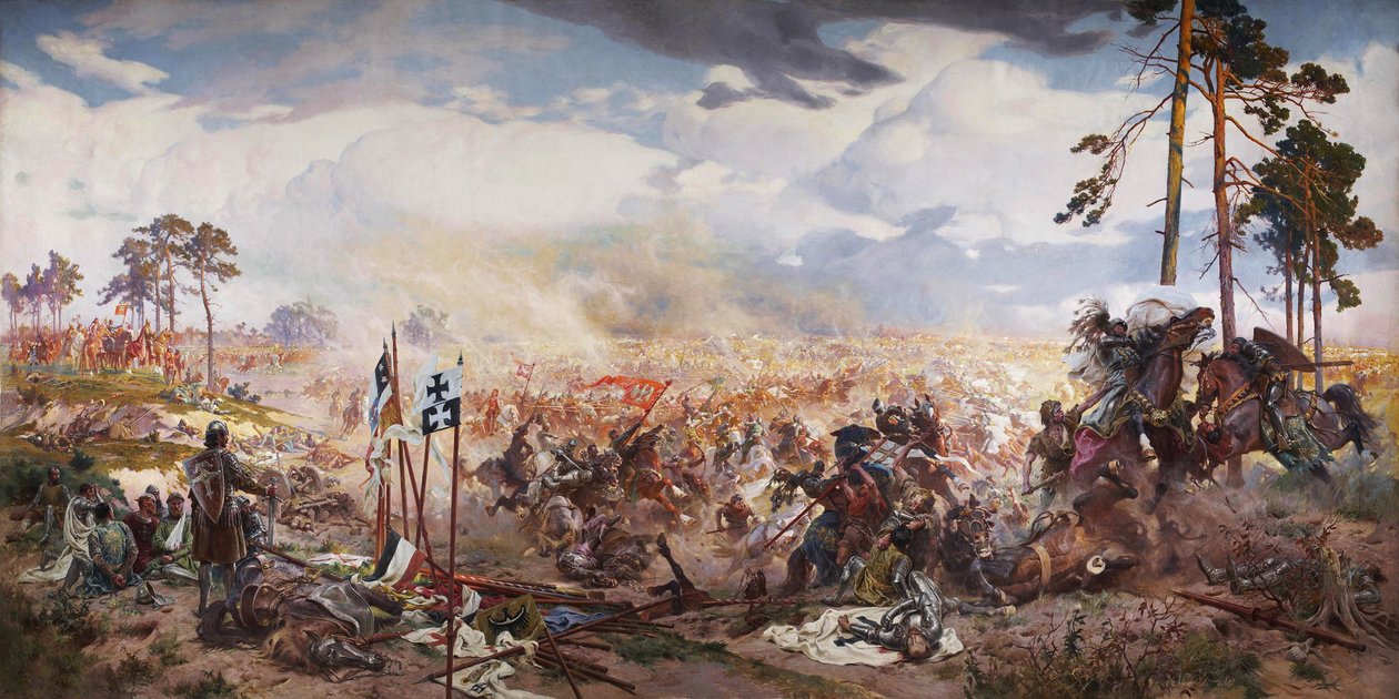 De Slag bij Grunwald, 1910 door Tadeusz Popiel
