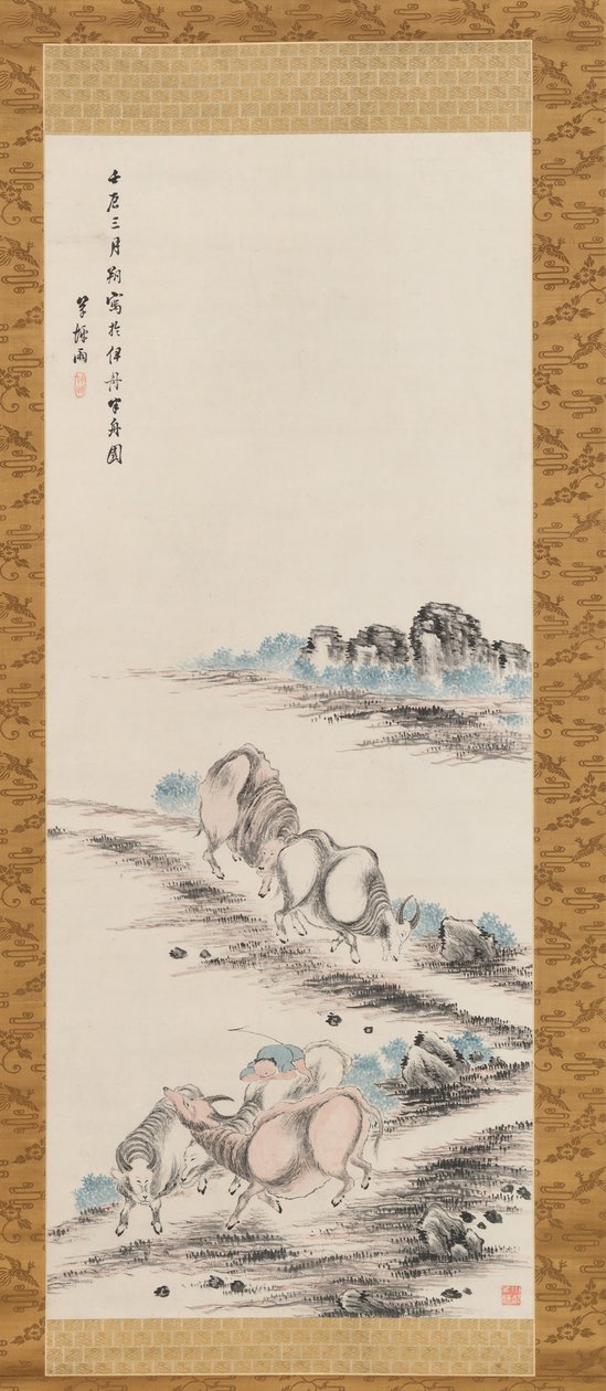 Ossen en herdersjongen, 1832 door Takahashi Sohei
