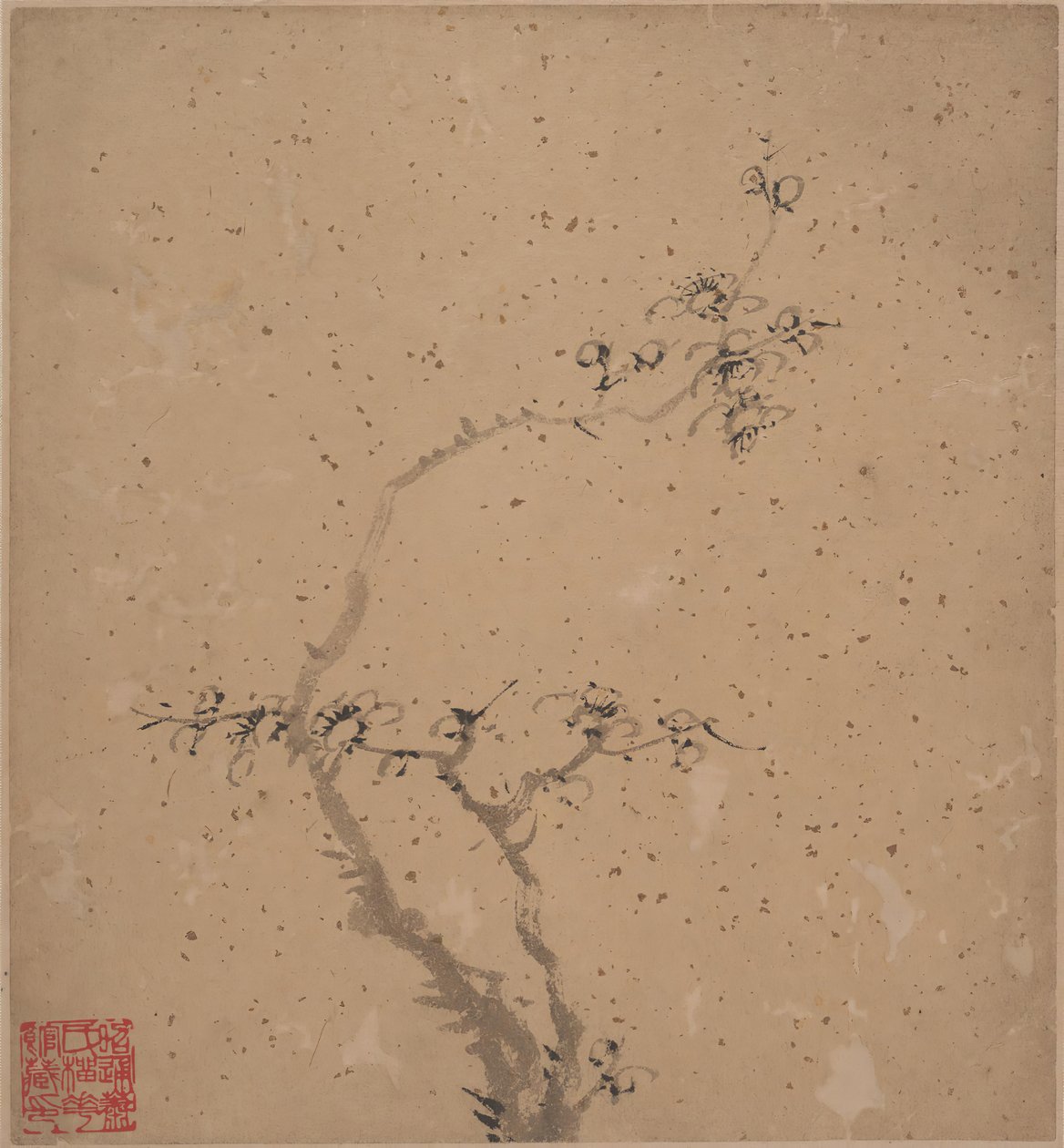 Bloeiende pruim, gedateerd 1840 door Tang Yifen