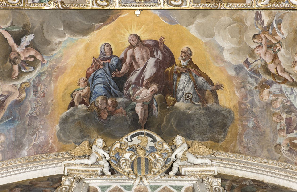 Christus in Glorie met Sint Gaudentius, 1629 (detail) door Tanzio da Varallo