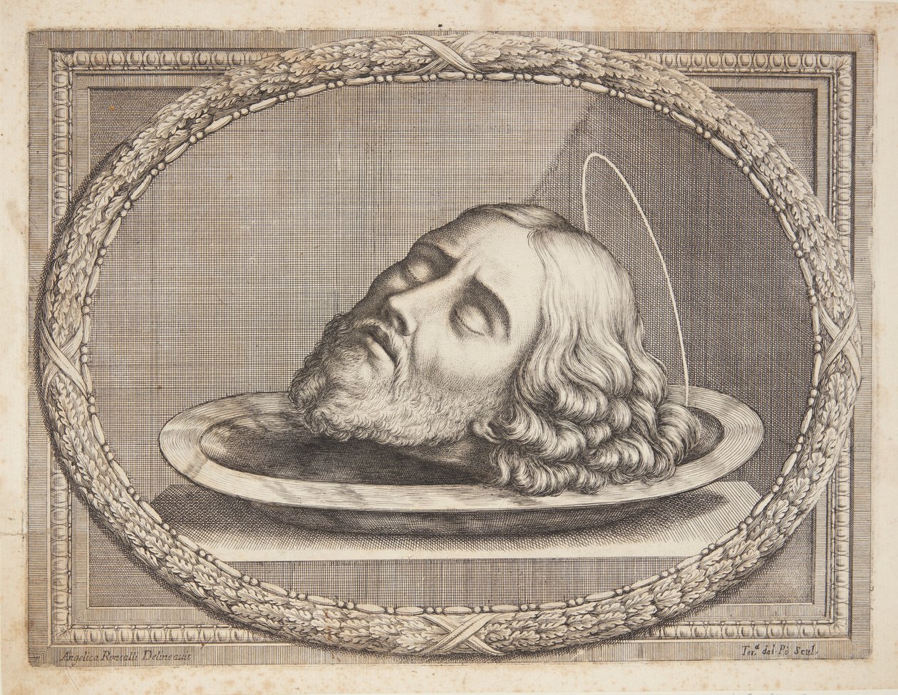 Johannes Døberens hoofd op een schaal door Teresa del Pò