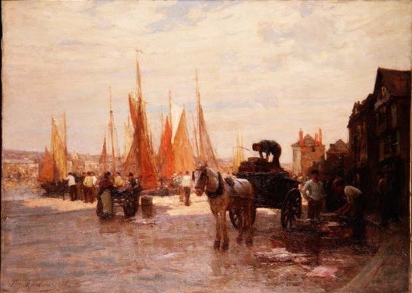 Een Uitzicht op de Haven van Brixham, Devon door Terrick Williams