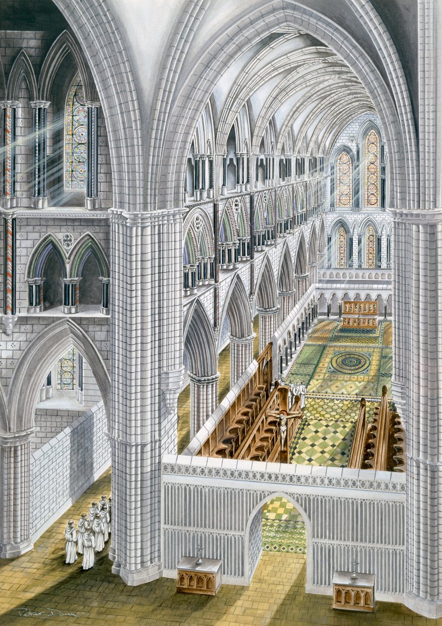 Rievaulx Abbey, vroege 13e eeuw door Terry Ball