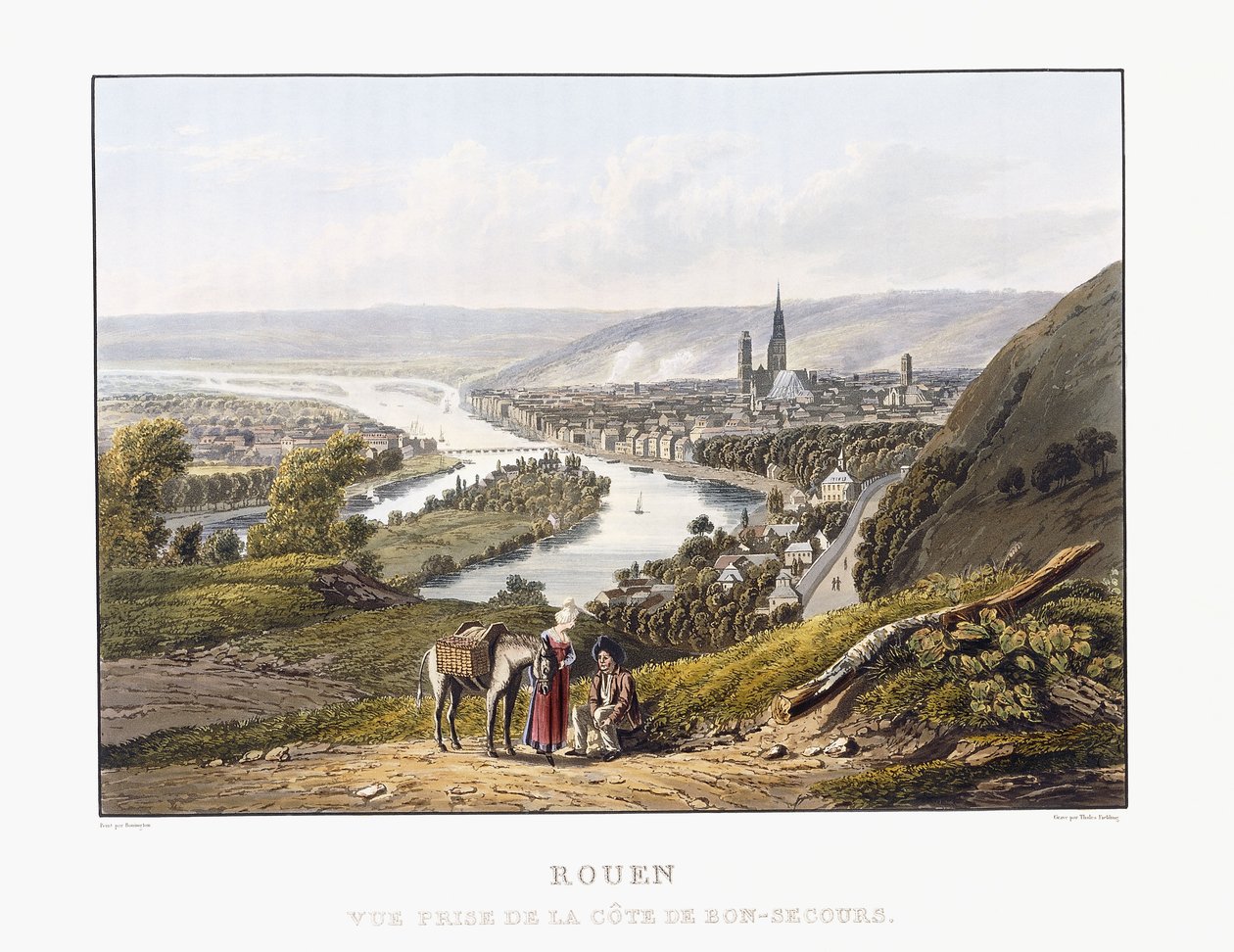 Rouen, gezien vanaf Bon-Secours, 1823-1826 door Thales Fielding