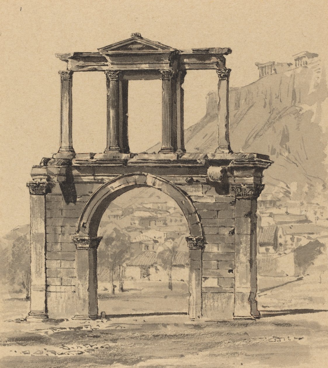 De boog van Hadrianus, 1890 door Themistocles von Eckenbrecher
