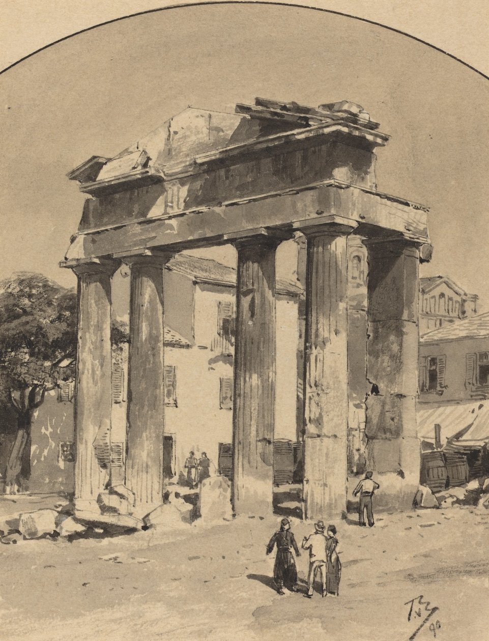 Oude Marktpoort, 1890 door Themistocles von Eckenbrecher
