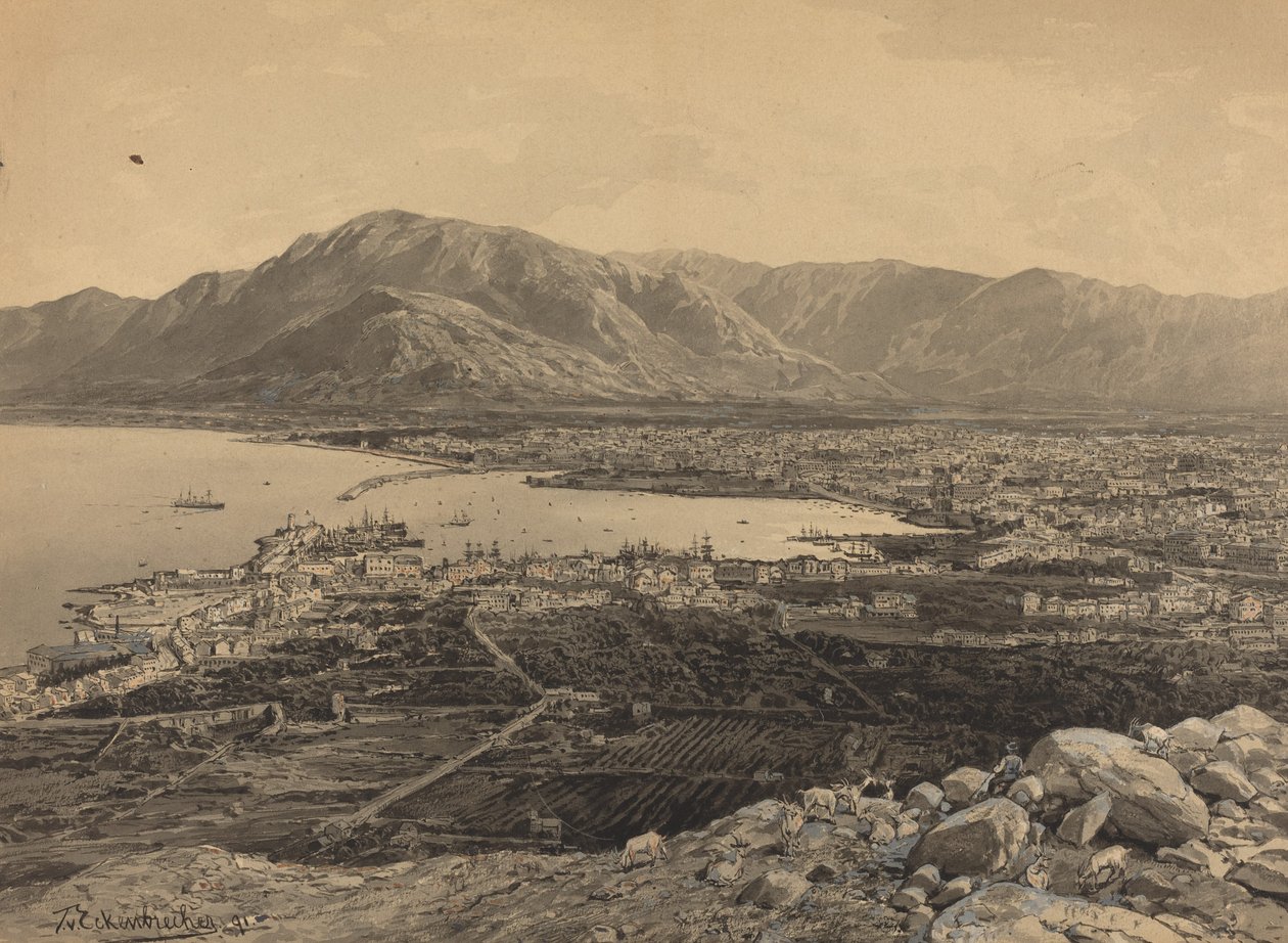 De Haven van Piraeus door Themistocles von Eckenbrecher