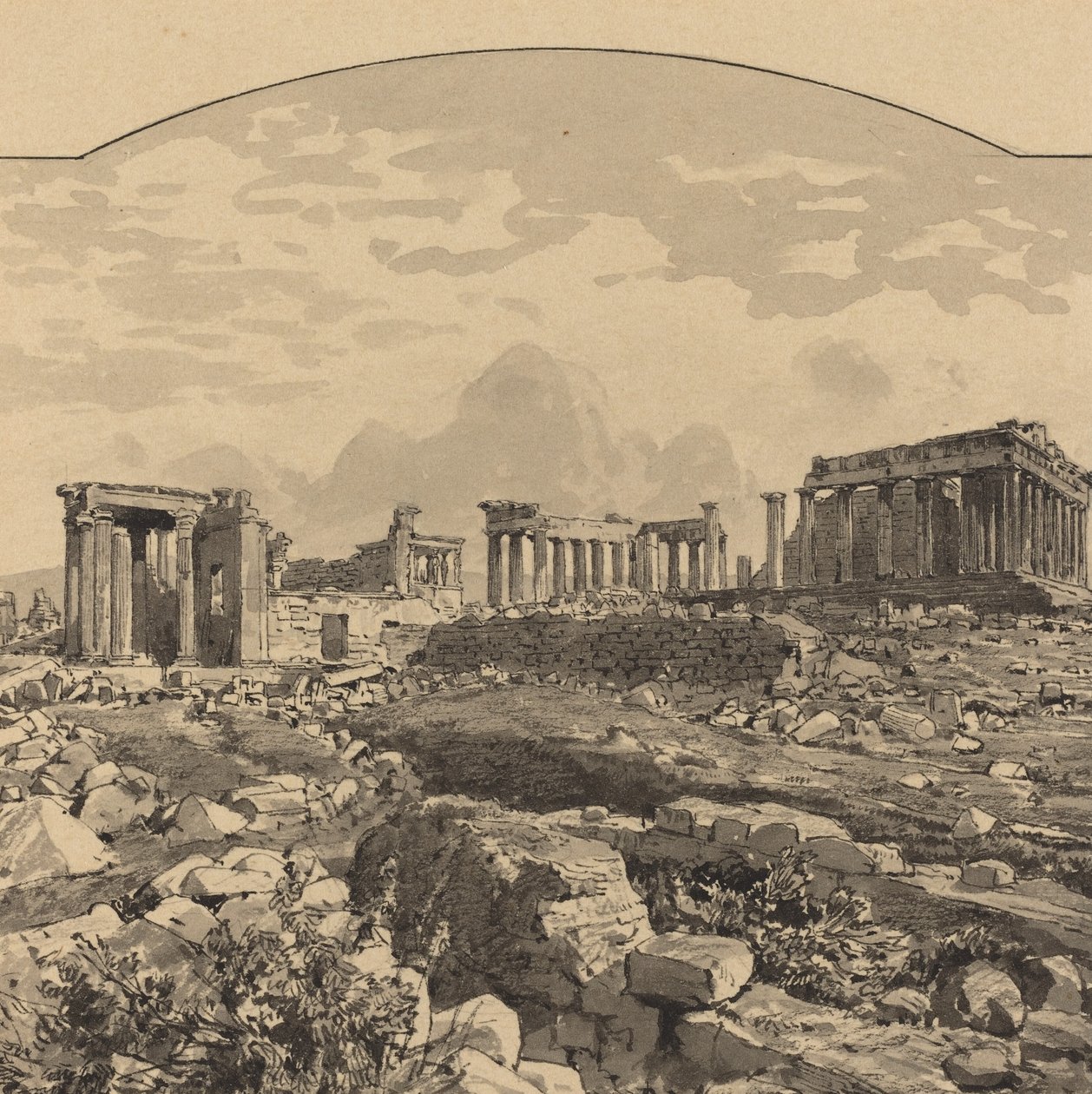Het Parthenon vanuit het Oosten, 1890 door Themistocles von Eckenbrecher