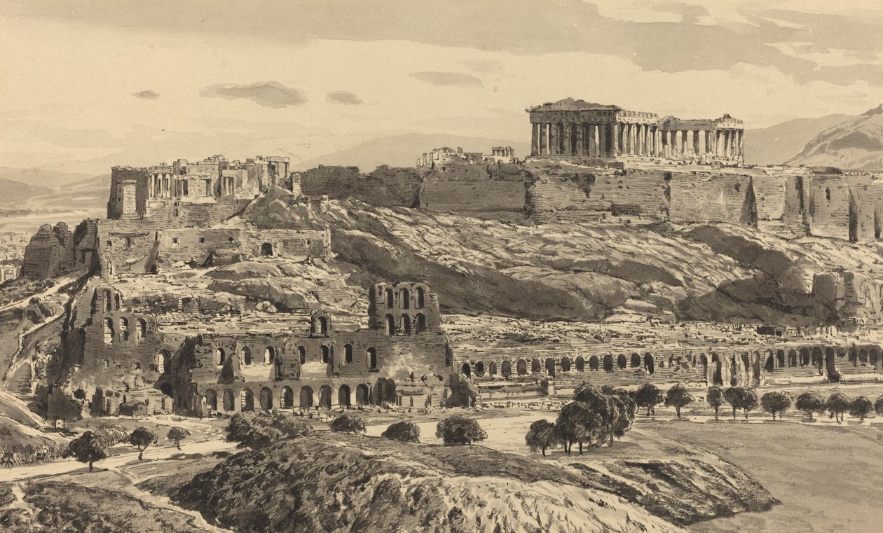 Uitzicht op de Akropolis, 1890 door Themistocles von Eckenbrecher