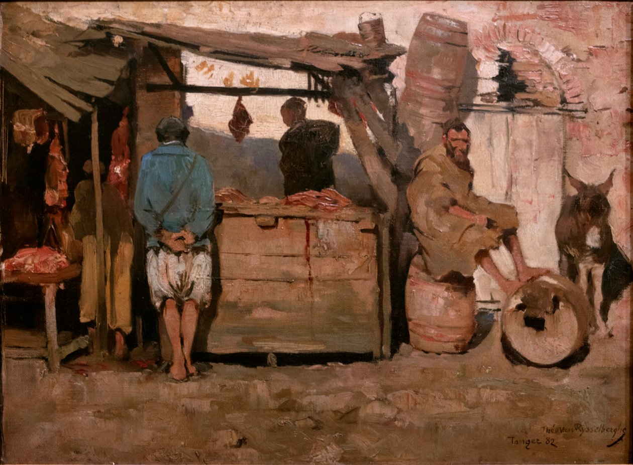 Slagerij in Tanger door Théo van Rysselberghe