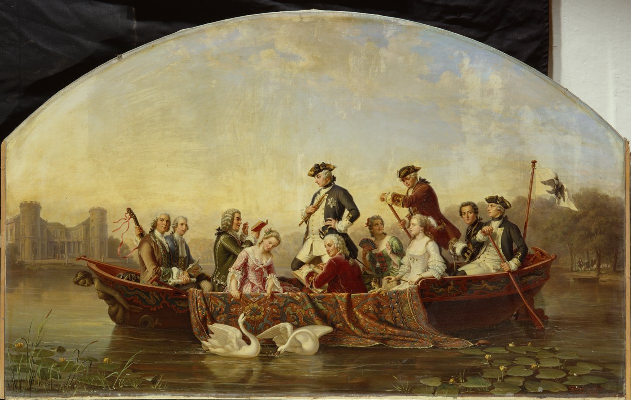 Boottocht in Rheinsberg door Theobald Reinhold von Oer