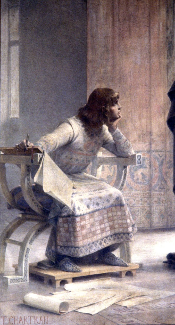 Opvoeding van Sint Louis, c. 1885 door Theobald Chartran