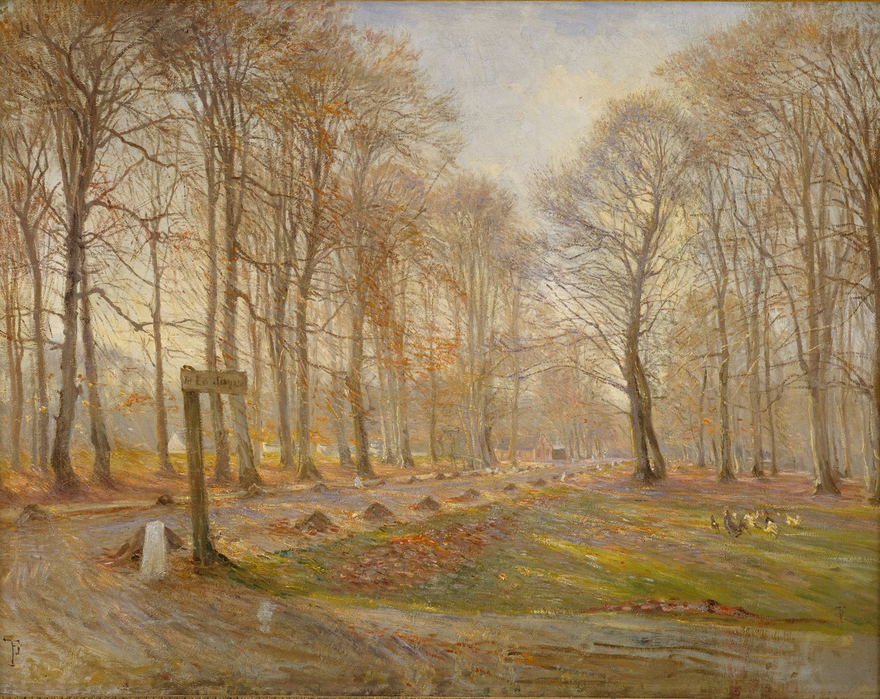 Late herfstdag in het Jægersborg Hertenkamp, ten noorden van Kopenhagen, 1886 door Theodor Esbern Philipsen