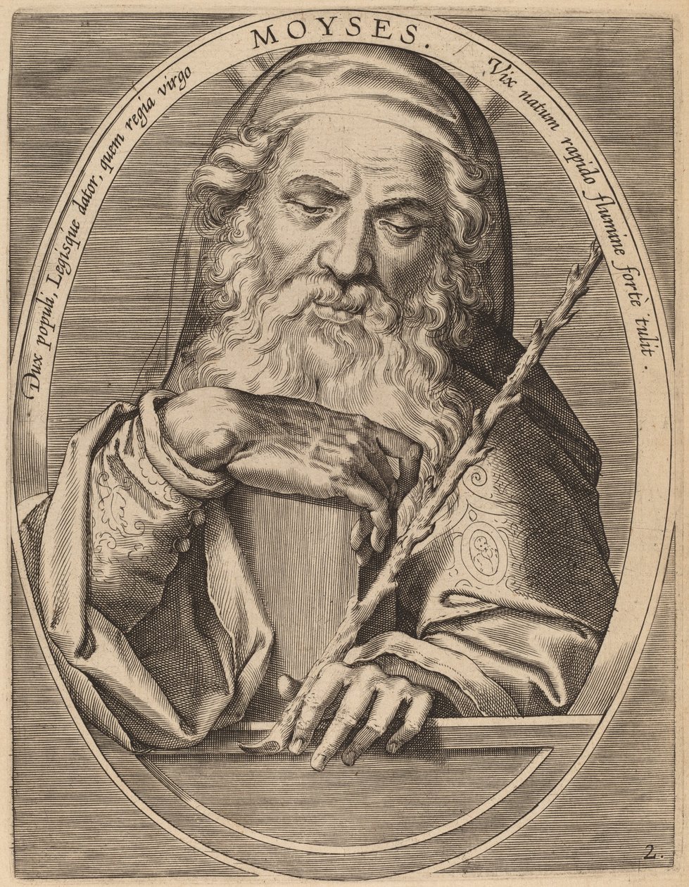 Mozes door Theodor Galle after Jan van der Straet