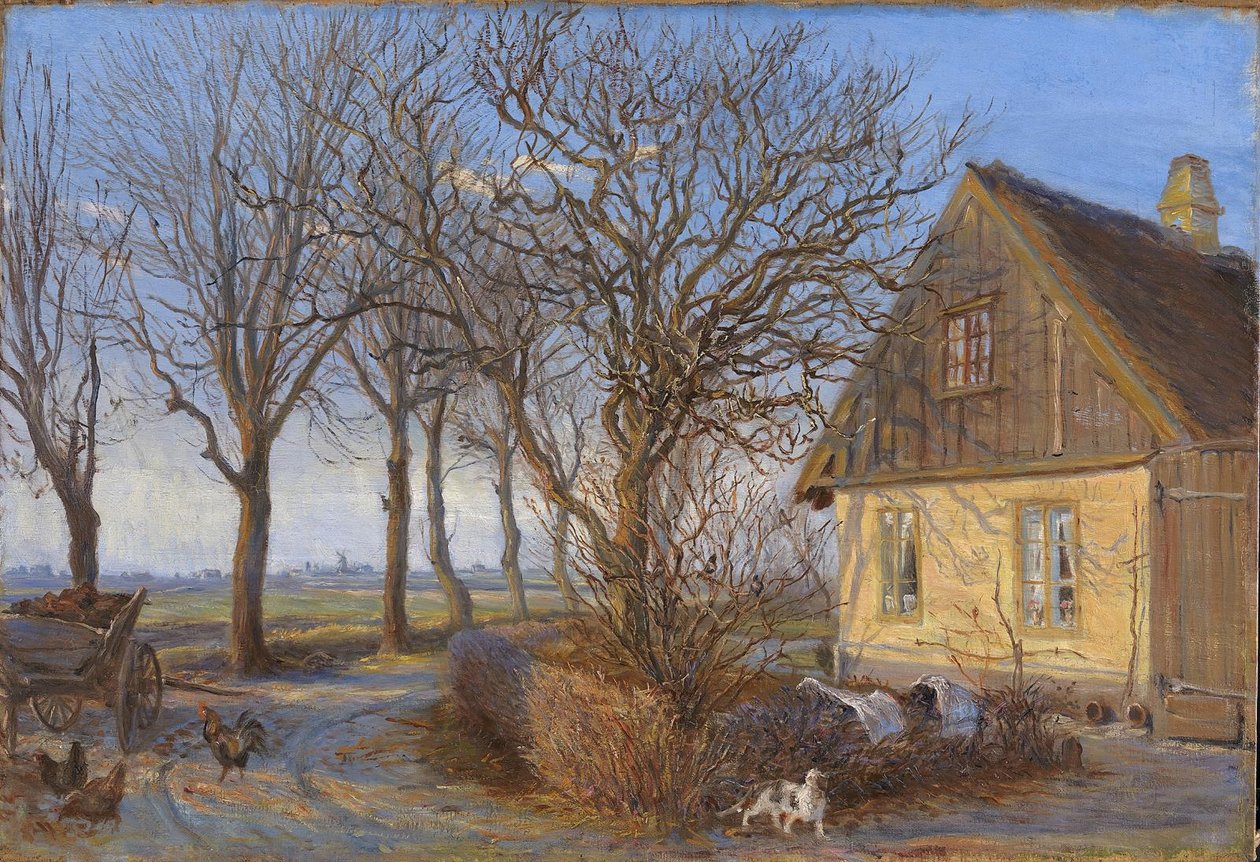 Buiten een boerderij. Maglebylille door Theodor Philipsen