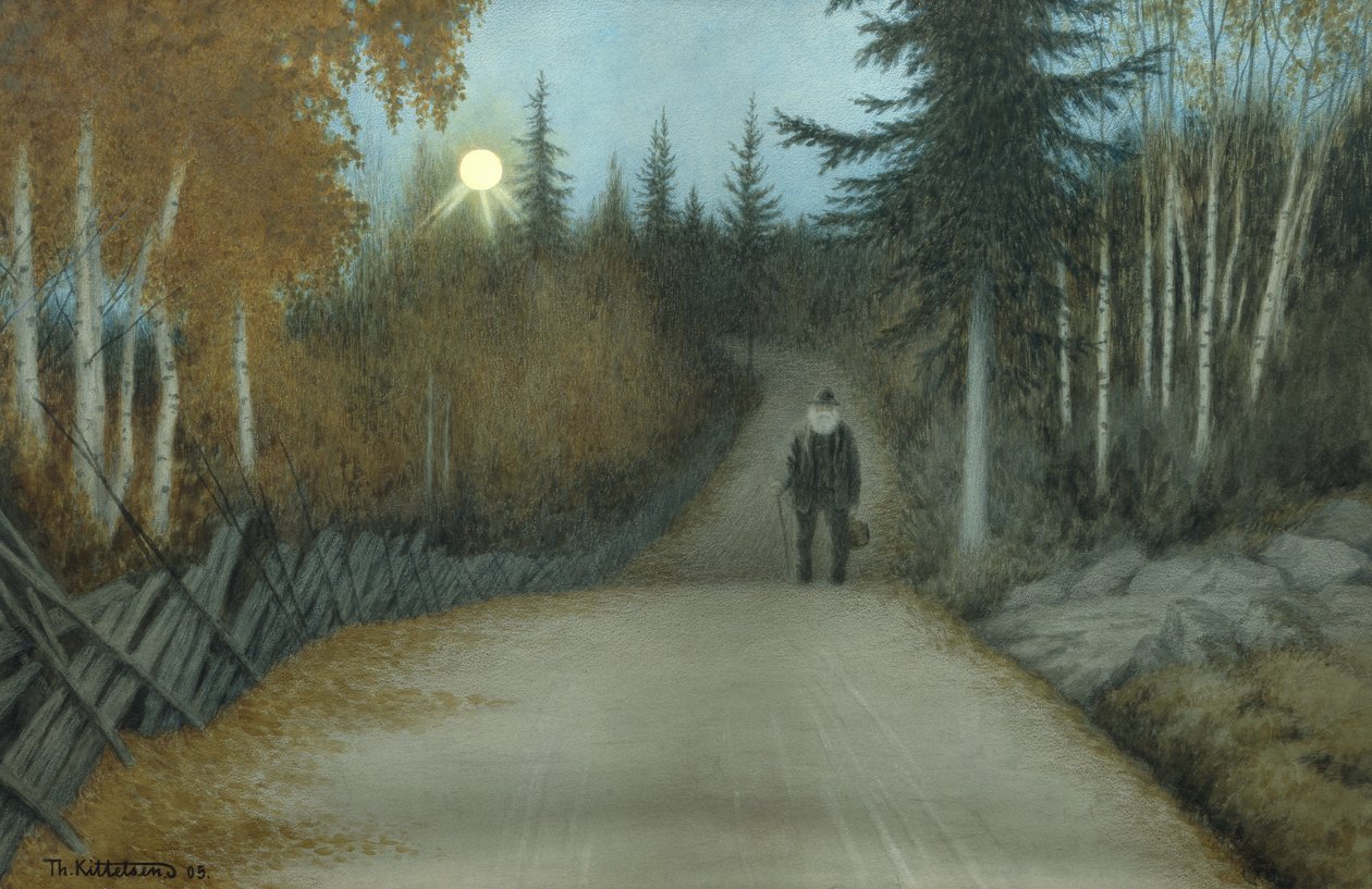 Op weg naar huis door Theodor Kittelsen