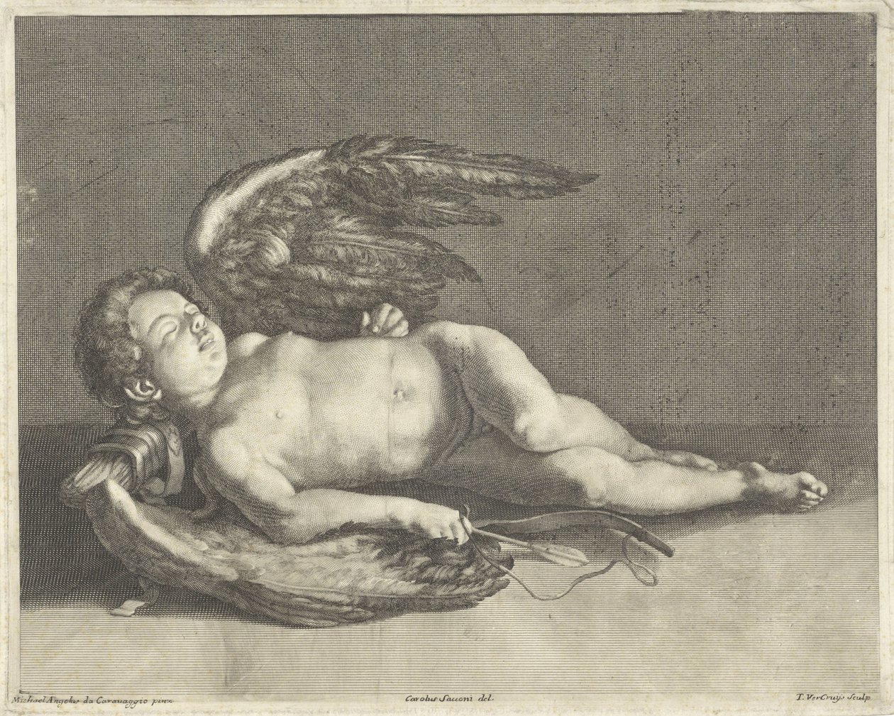 Slapende Amor door Theodor Vercruys