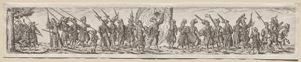 Soldaten op Mars door Theodor de Bry