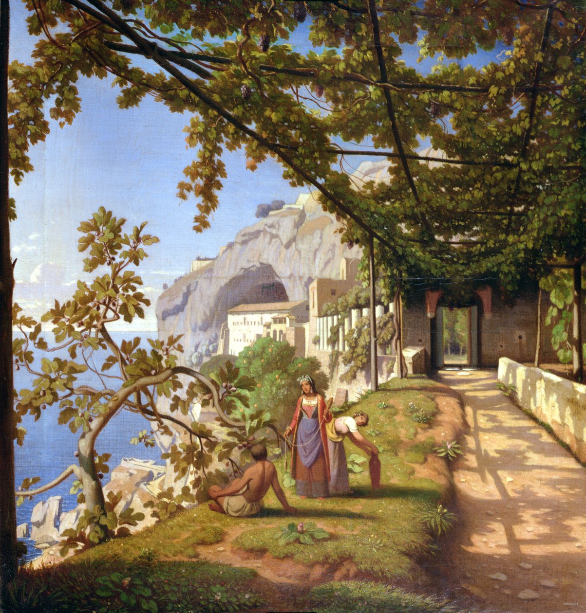 Zicht op Capri door Theodore Caruelle d Aligny