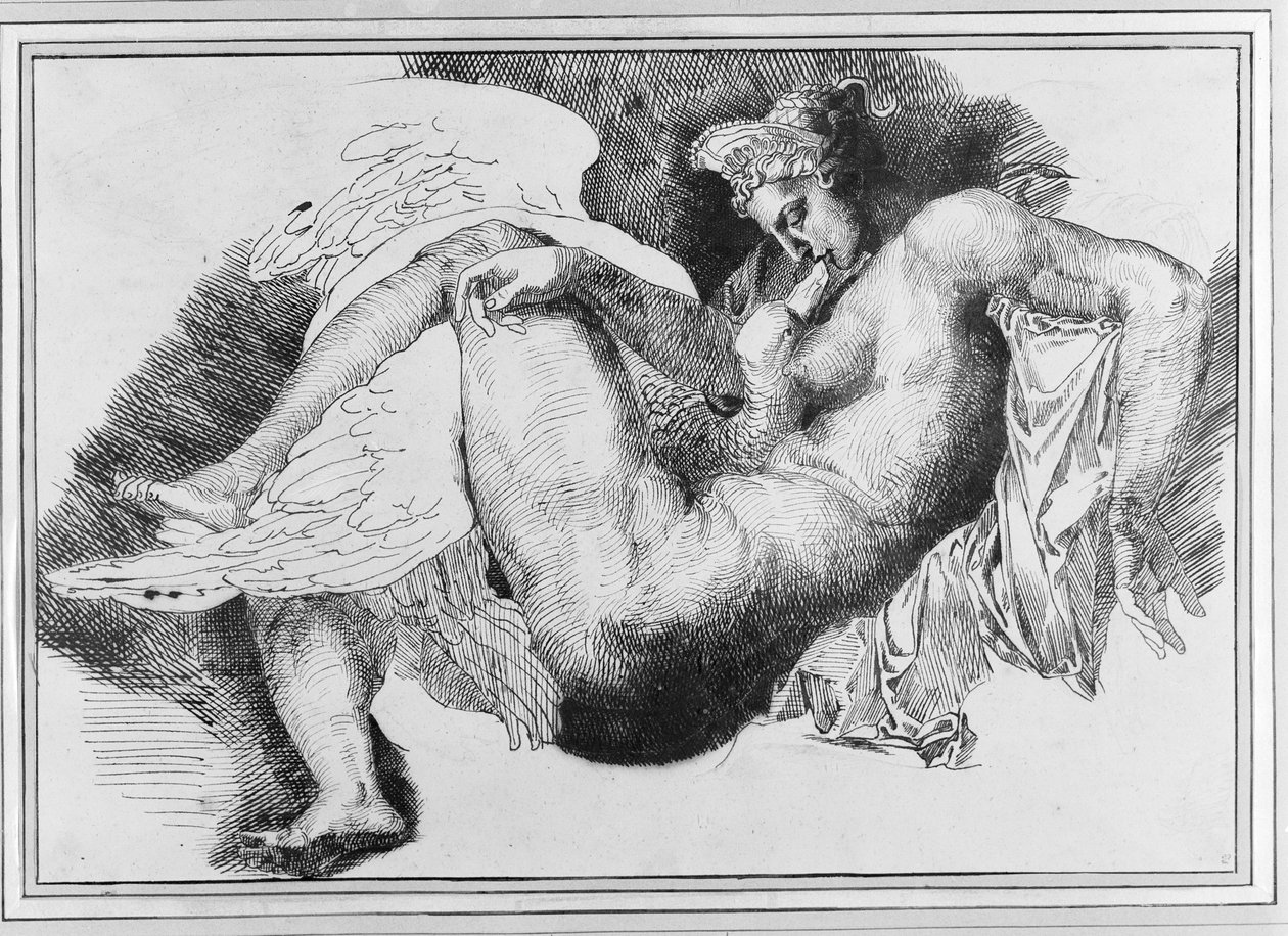 Leda, naar een tekening van Michelangelo Buonarroti (1475-1564) 1822 door Theodore Gericault