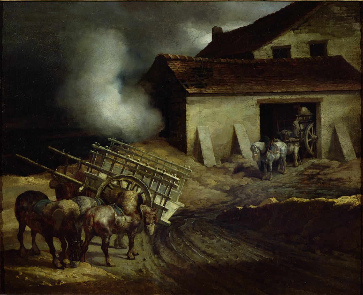 De oven bij de gipsfabriek door Theodore Gericault