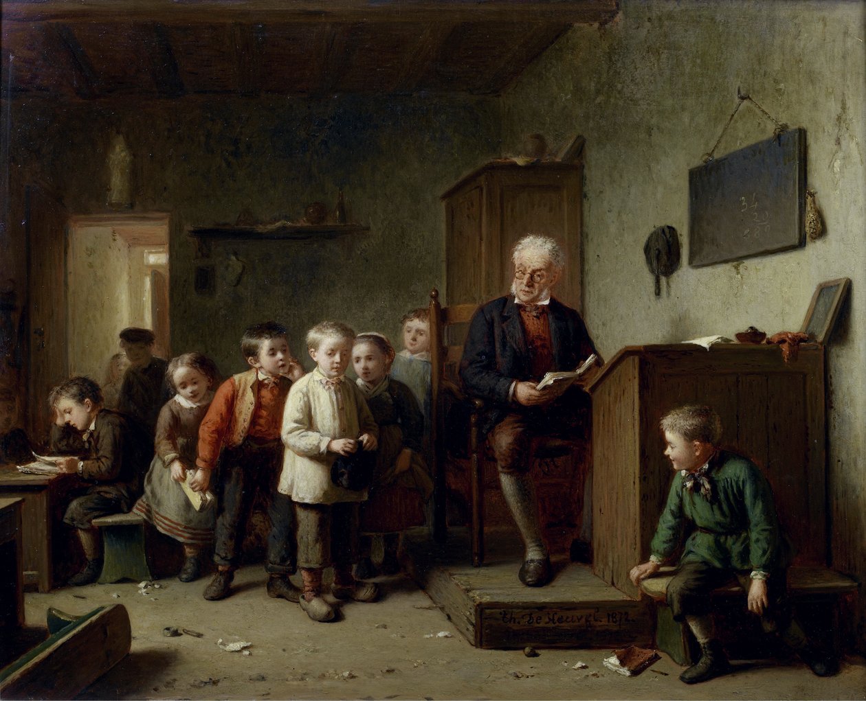 Het klaslokaal door Theodore Bernard de Heuvel