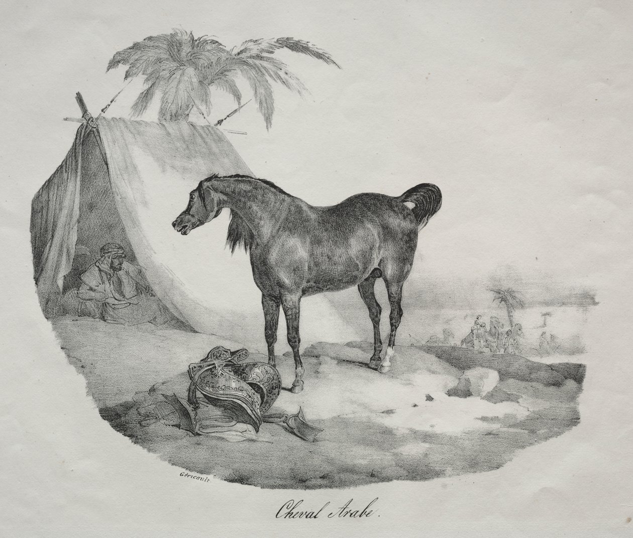 Arabisch paard door Theodore Gericault