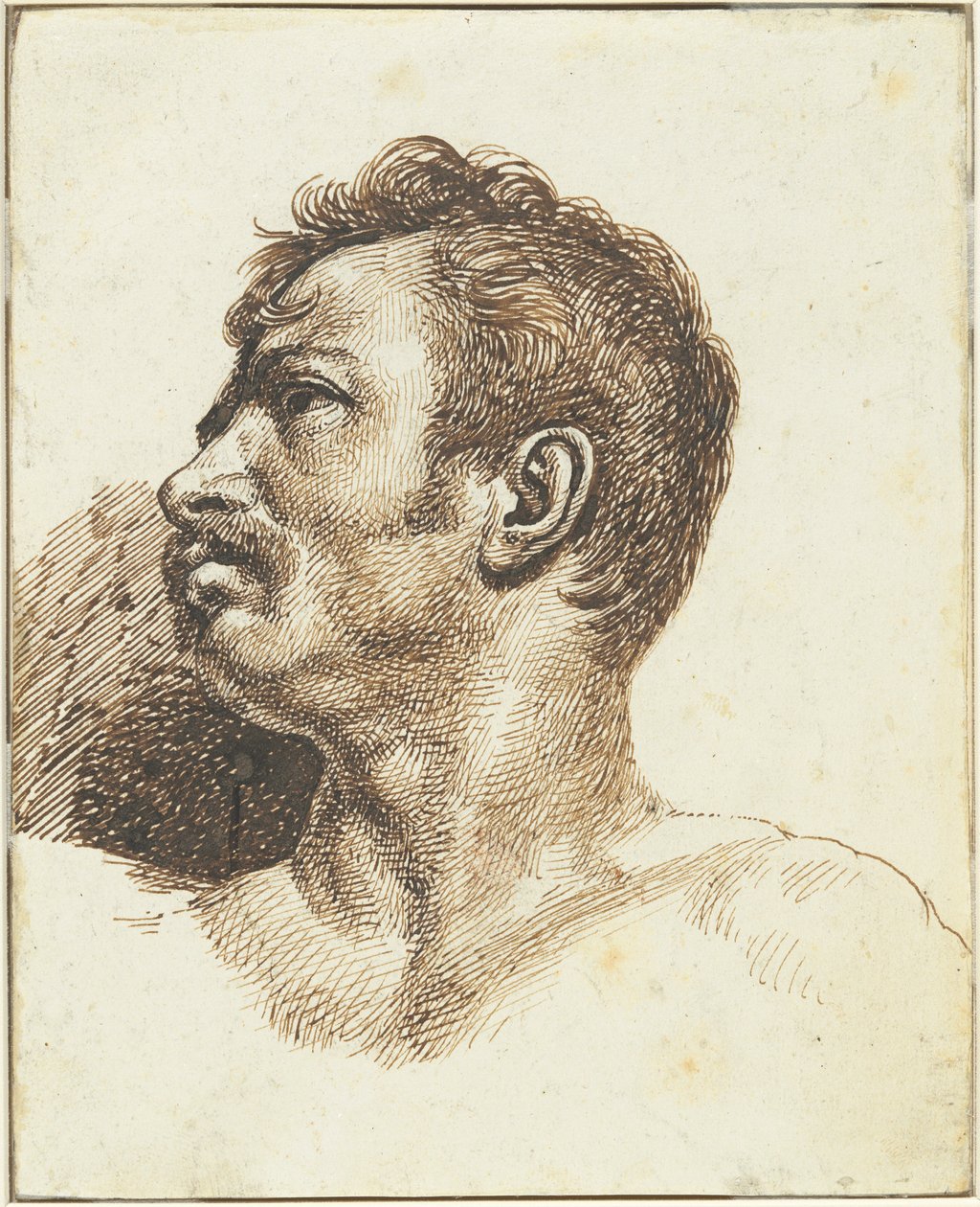 Hoofd van een man [recto] door Theodore Gericault
