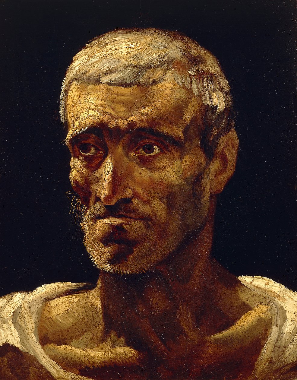 Hoofd van schipbreukeling door Theodore Gericault