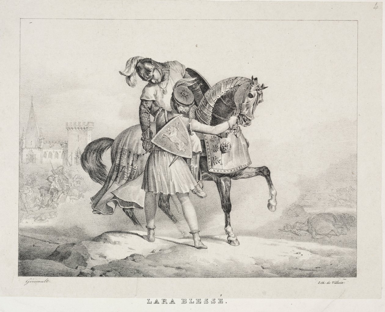 Lara gewond door Theodore Gericault
