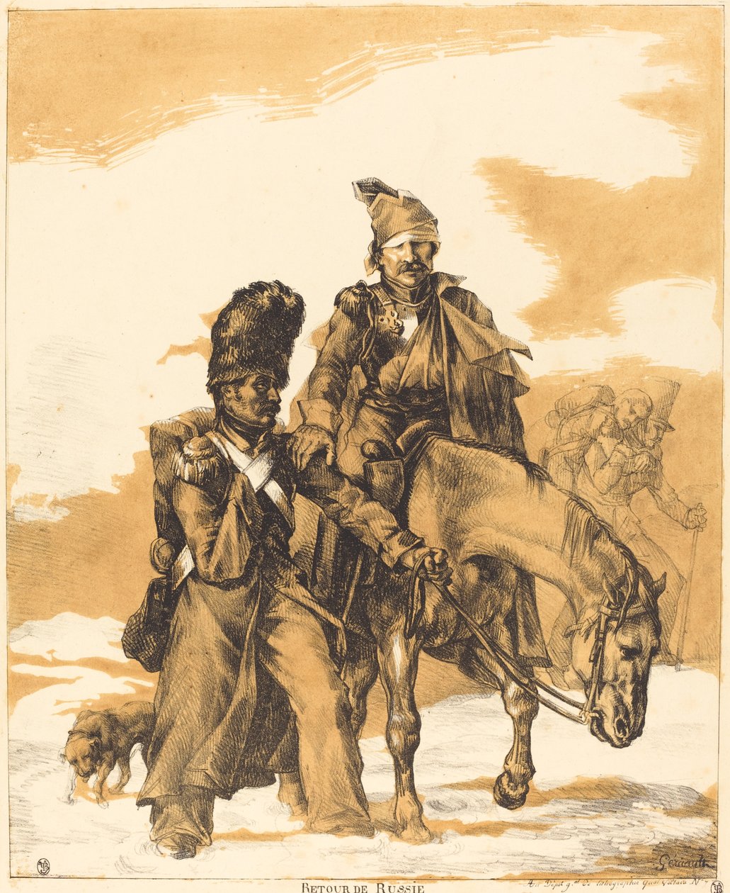 Terugtocht uit Rusland door Theodore Gericault