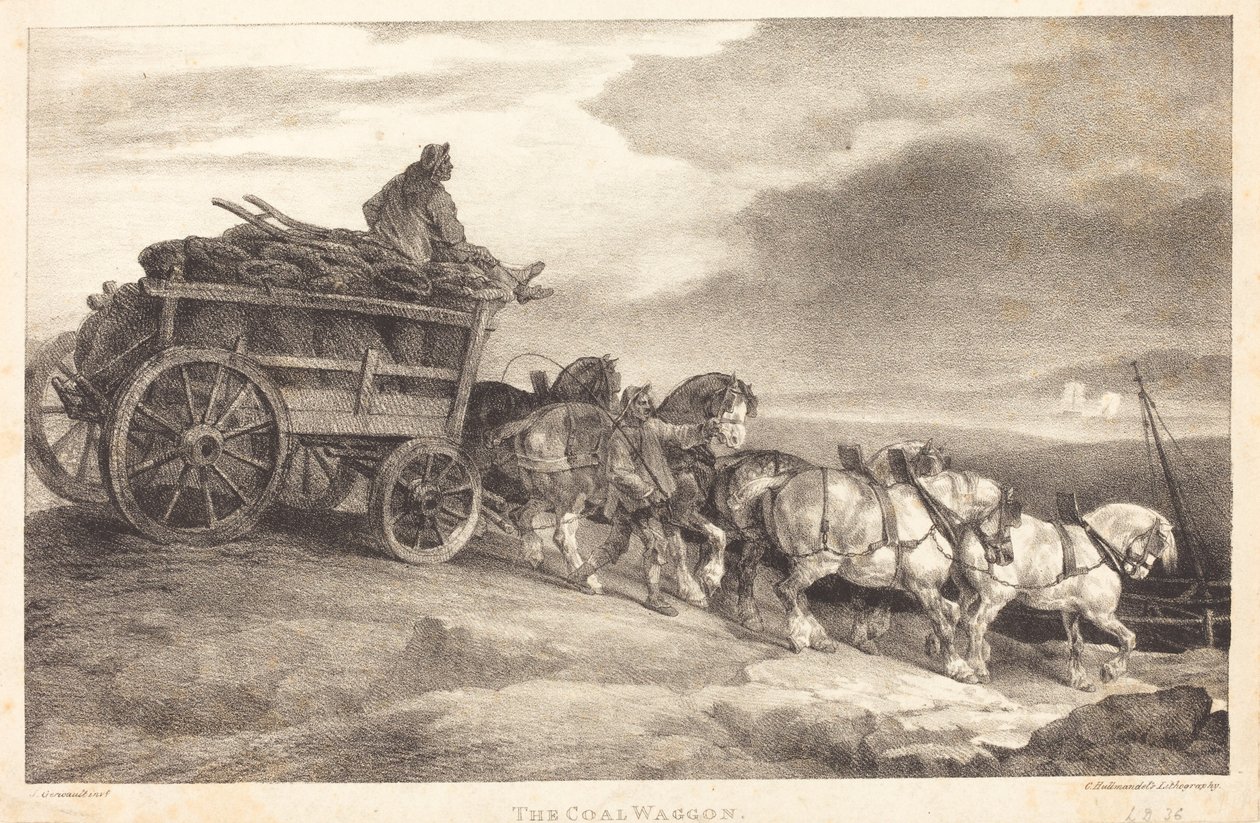 De kolenwagen door Theodore Gericault