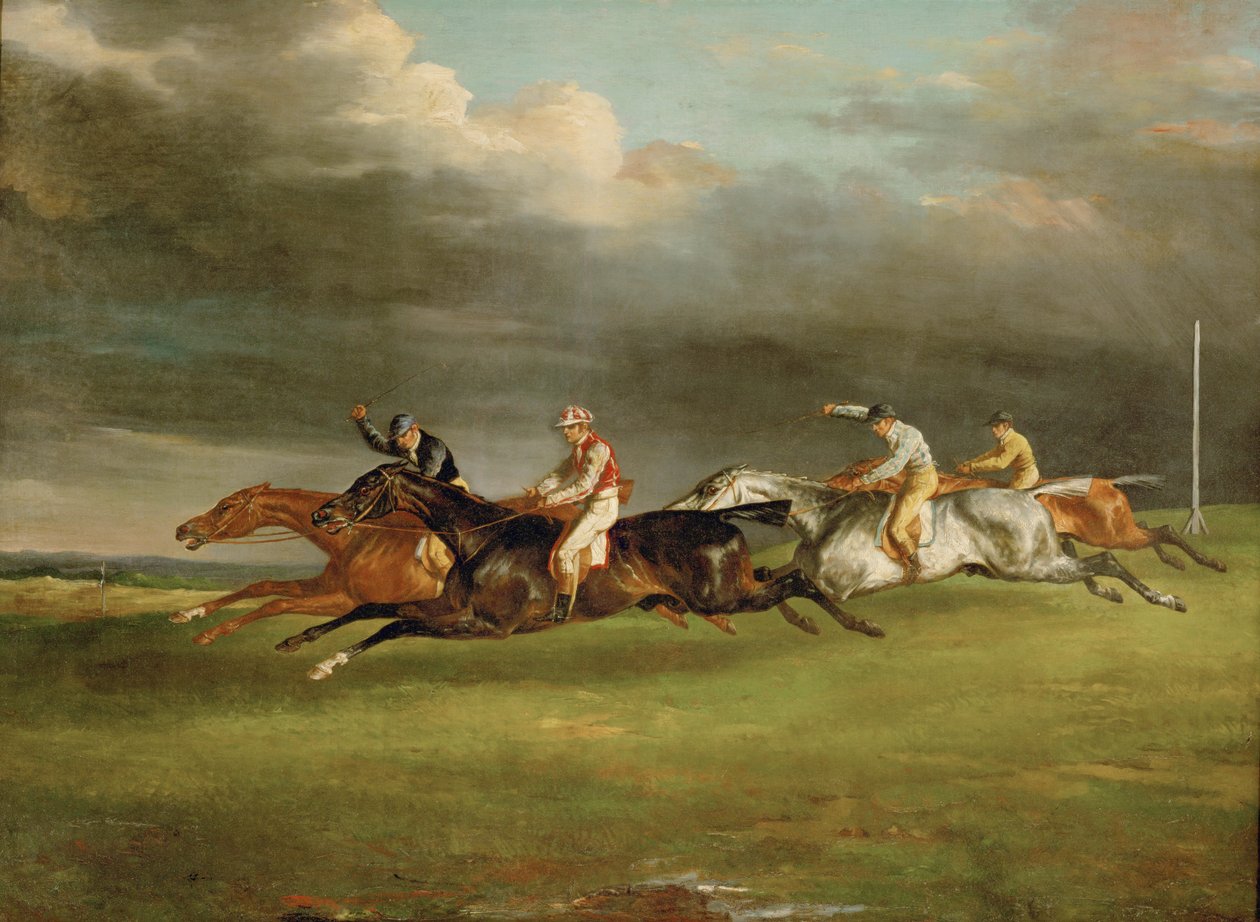 De derby in Epsom ... door Theodore Gericault