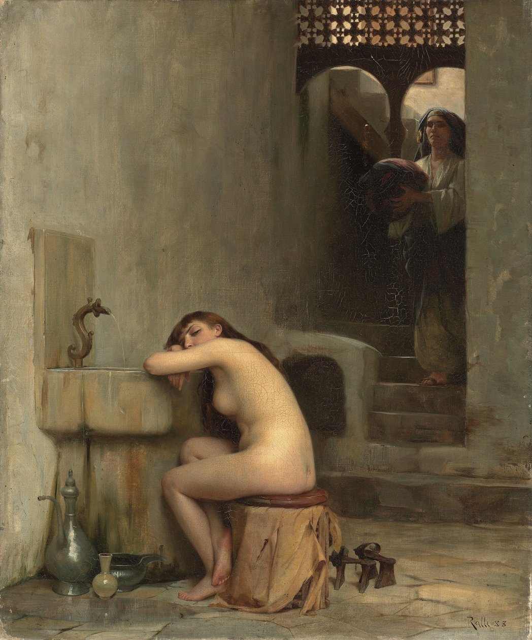 Rust in het bad, 1888 door Theodore Jacques Ralli