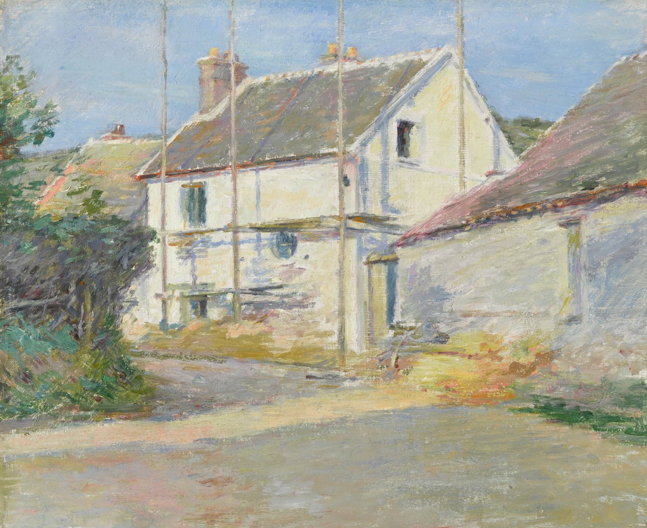 Huis met Steigers, Giverny door Theodore Robinson
