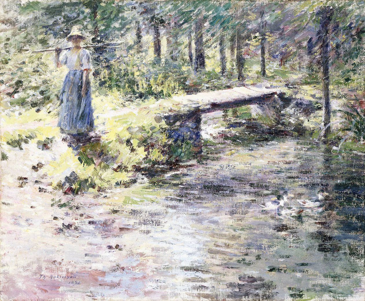Het kleine bruggetje door Theodore Robinson